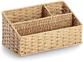 Zeller Schreibtisch-Organizer Papiergeflecht natur 25,5x14,2x12,2cm (15213)