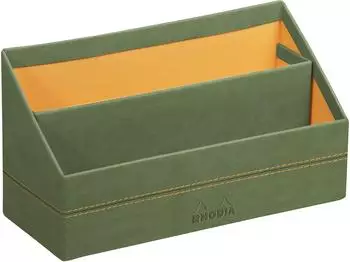Rhodia Rhodiarama Briefständer Kunstleder, 2 Fächer, salbeigrün (194608C)