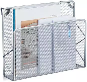 Relaxdays Zeitschriftenhalter Wand silber