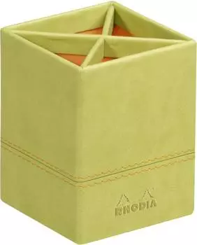 Rhodia Rhodiarama Stiftek&ouml;cher Kunstleder, anisgr&uuml;n, 8x8x11cm (318816C)