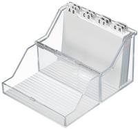 Karteibox A6 quer glasklar inklusiv 50 Karten und Register A-Z