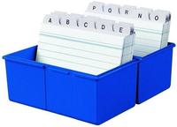 HAN 975-14 Karteibox Blau max. Anzahl der Karten: 500 Karten DIN A5 quer Deckel als