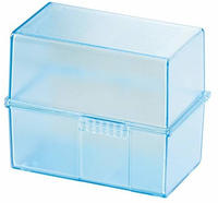 HAN 977-64, HAN Karteibox A7 quer transluzentblau f&uuml;r ca. 300 Karten