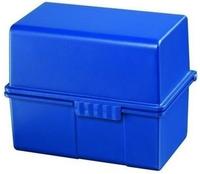 HAN Karteibox DIN A8 quer, incl. A-Z Register und 100 Karten, blau