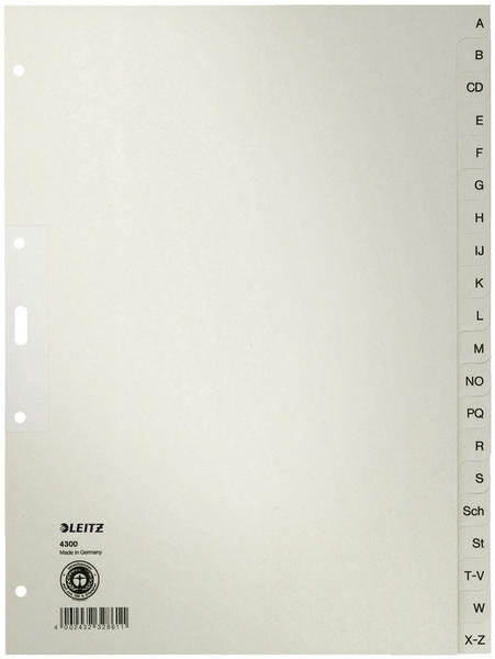 Leitz Register A-Z A4 Tauenpapier grau (12100085)