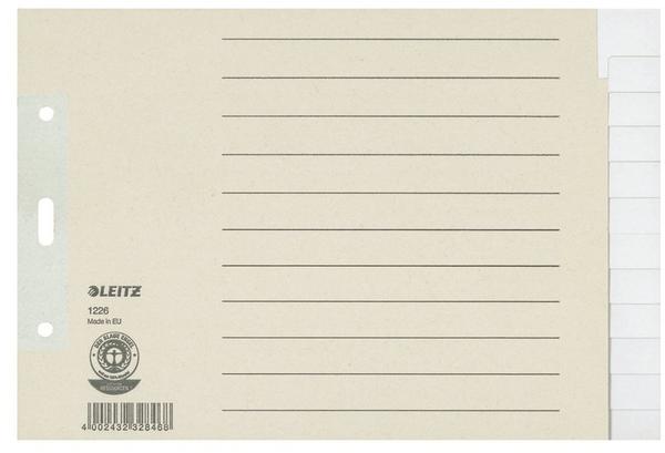 Leitz Register A5 quer blanko volle Höhe 100g Papier grau (12260085)