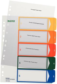 Leitz Register A4 1-5 volle Höhe PP farbig/transparent (12910000)