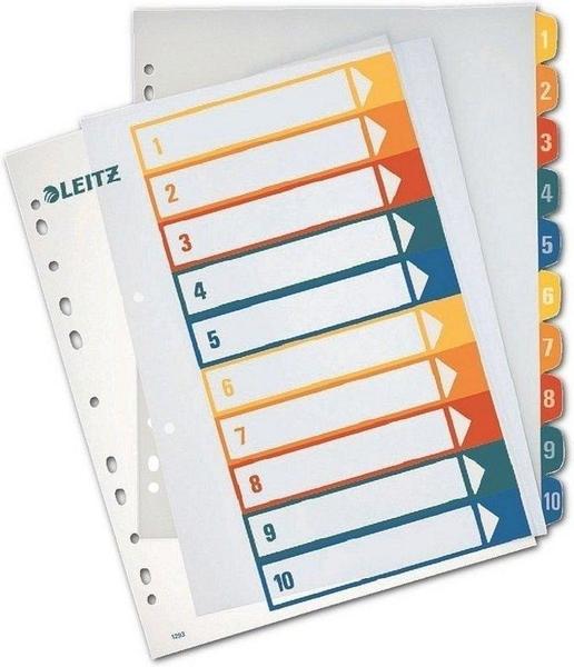 Leitz Register A4 1-10 volle Höhe PP farbig/transparent (12930000)