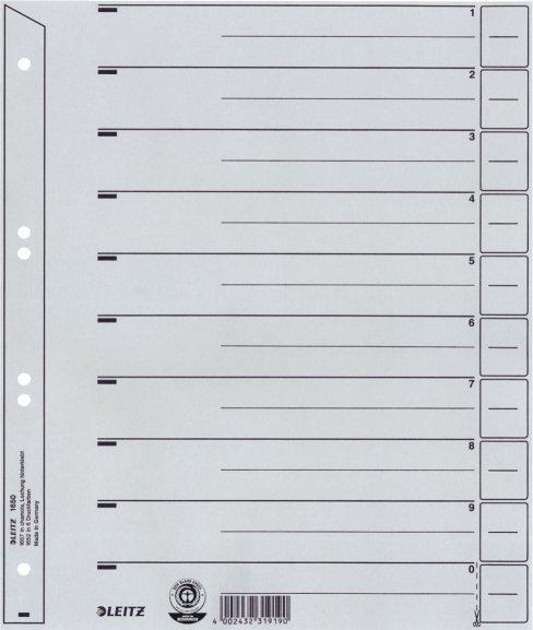 Leitz Trennblatt A4 200g Karton grau (16500085)