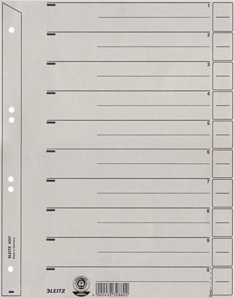 Leitz Trennblatt A4 200g Karton grau (60970085)