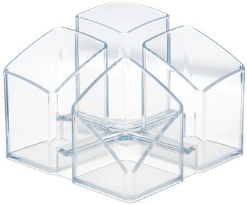 HAN Stifteköcher Scala rechteckig 4 Fächer glasklar