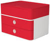 HAN 1100-17, HAN Schubladenbox 2 Laden+Box weiß/rot