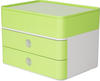 HAN 1100-80, HAN Schubladenbox 2 Laden+Box weiß/grün