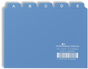 DURABLE Karteikartenregister A-Z blau Satz (366006)