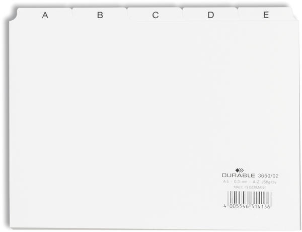 DURABLE Karteikartenregister A-Z weiß Satz (365002)