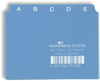 DURABLE Karteikartenregister A-Z blau Satz (367006)