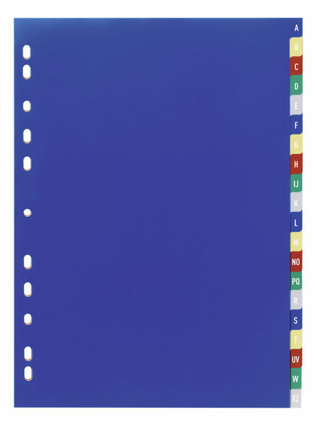 DURABLE Ordnerregister DIN A4 Vollformat A-Z farbsortiert 20-teilig (675527)