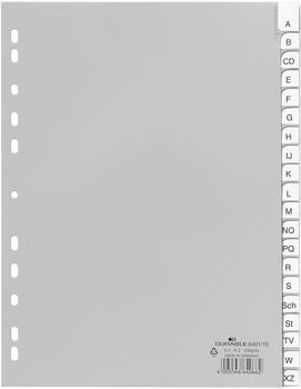 DURABLE Ordnerregister DIN A4 Vollformat A-Z grau 20-teilig (640110)