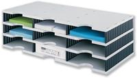 Styro 268-0303.98, styro Sortierstation Styrodoc grau/schwarz mit 9 F&auml;cher