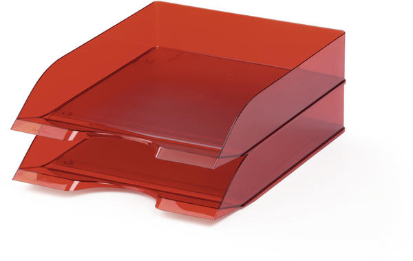 DURABLE 1701672003 Briefablagen (Basic für Format DIN A4 bis C4 stapelbar) rot transparent