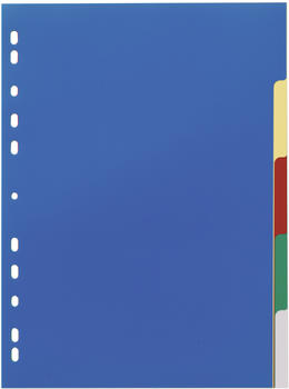 DURABLE 673027 Ordnerregister aus PP Tabe blanko/5-farbig für A4 5 Blatt 25er Packung