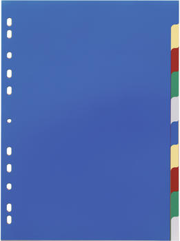 DURABLE 674027 Ordnerregister aus PP Tabe blanko/2x5-farbig für A4 10 Blatt 25er Packung