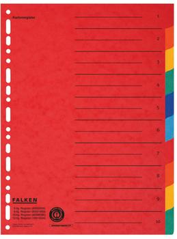 Falken Karton Register A4 Überbreite blanko 10-teilig vollfarbig (80086390)