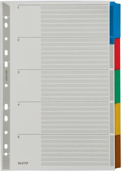 Leitz Register A4 blanko Karton 5-teilig weiß farbige Taben ( 4320-00-00 )