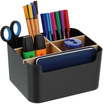 Relaxdays Tisch-Organizer 5 Fächer schwarz (10041603)