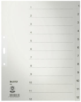 Leitz Register DIN A4 1-12 volle Höhe Papier grau (12330085)