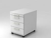 Hammerbacher-Rollcontainer 58cm, 3Sch&uuml;be,Schlo&szlig; BM Grap./A-VAC30/R/R/BM