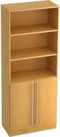 Regal 5 OH 80x42x200,4cm 2 T&uuml;ren unten Sockelblende Griff RE Buche/Buche