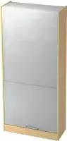Rollladenschrank Solid 5OH BxTxH 90x40x200,4cm Griff RE Ahorn/Silber