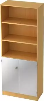 Hammerbacher Büroschrank 6770/6/S/SG buche/silber