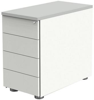 Kerkmann Standcontainer 4 Auszüge 42,0 x 80,0 x 72,0 76,0 cm weiß lichtgrau (4198)