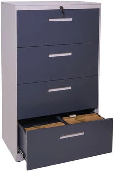 Mendler Hängeregisterschrank HWC-A10 A4 abschließbar 132x76x46cm grau (72646+72647)