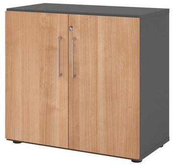 Hammerbacher Regal 2OH Türen graphit/Nussbaum (V928T2/G/N/BS)