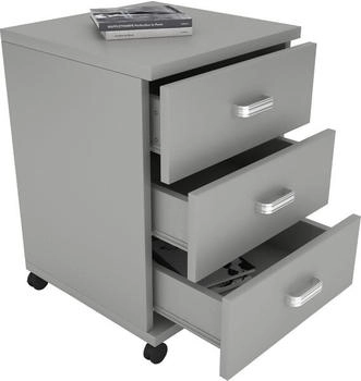 VCM Rollcontainer Beistellcontainer mit Schubladen Ma&szlig;e 58 x 45 x 44 cm B&uuml;rocontainer Tobila grau (917045)