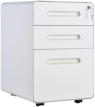 Vinsetto Rollcontainer 3 Schubladen Stahl (924-007WT)