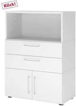 HJH Office Kombischrank FlexWall 3OH weiß/weiß (VFW38K1KG/W/W/BS)