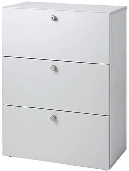 EUROKRAFT Hängeregistraturschrank TOPAS LINE 3 Ordnerhöhen mit Vollauszug lichtgrau/lichtgrau (000706001252)