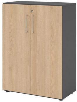 EUROKRAFT Regal 3OH Türe graphit/Eiche (V938T3/G/E/BS)
