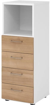 EUROKRAFT Regal 3OH 4 Schübe weiß/Nussbaum (V934S4/W/N/BS)