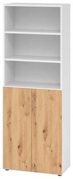 EUROKRAFT Regal 6OH Türen 3OH weiß/Asteiche (V968T3/W/R/BS)
