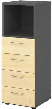EUROKRAFT Regal 3OH 4 Schübe graphit/Ahorn (V934S4/G/3/BS)