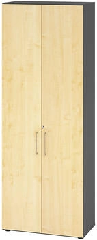 EUROKRAFT Regal 6OH Türen graphit/Ahorn (V968T6/G/3/BS)