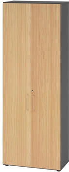 EUROKRAFT Regal 6OH Türen graphit/Buche (V968T6/G/6/BS)