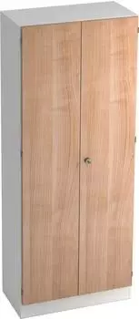 Hammerbacher SIGNA K 6200 SG 5 OH mit Knauf abschlie&szlig;bar Garderobenschrank wei&szlig;/Nussbaum (V6200/W/N/SG)