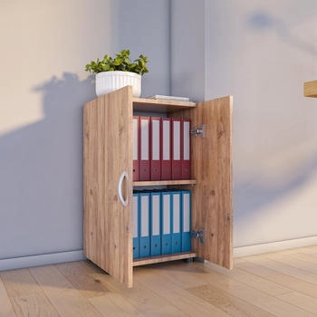 VCM Büroschrank ULAS Honig-Eiche 2 Fächer 49 cm (918429)