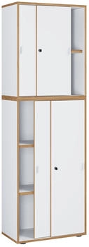 VCM Aktenschrank Holzwerkstoff 60x183x37 cm abschließbar weiß Honigeiche (920805)